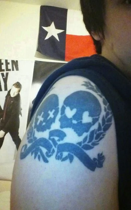 Green Day Skull Tattoo