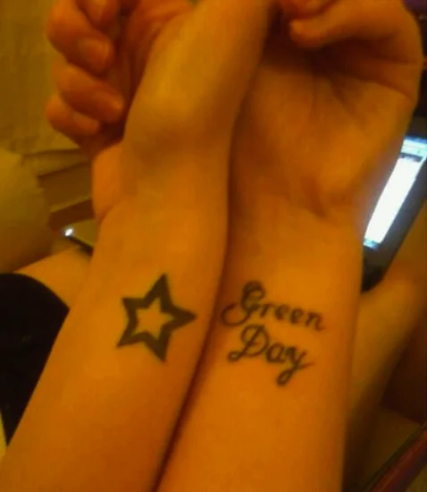Green Day Text Tattoo