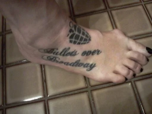 American Idiot Grenade and Text Tattoo