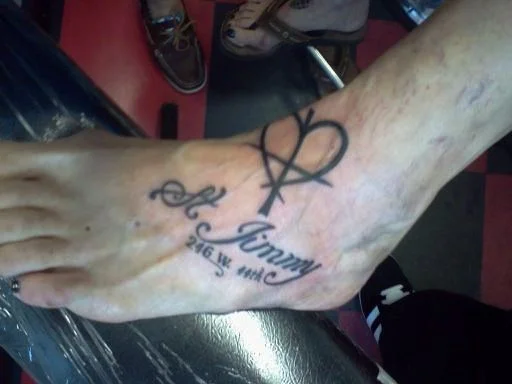St. Jimmy Heart and Cross Tattoo