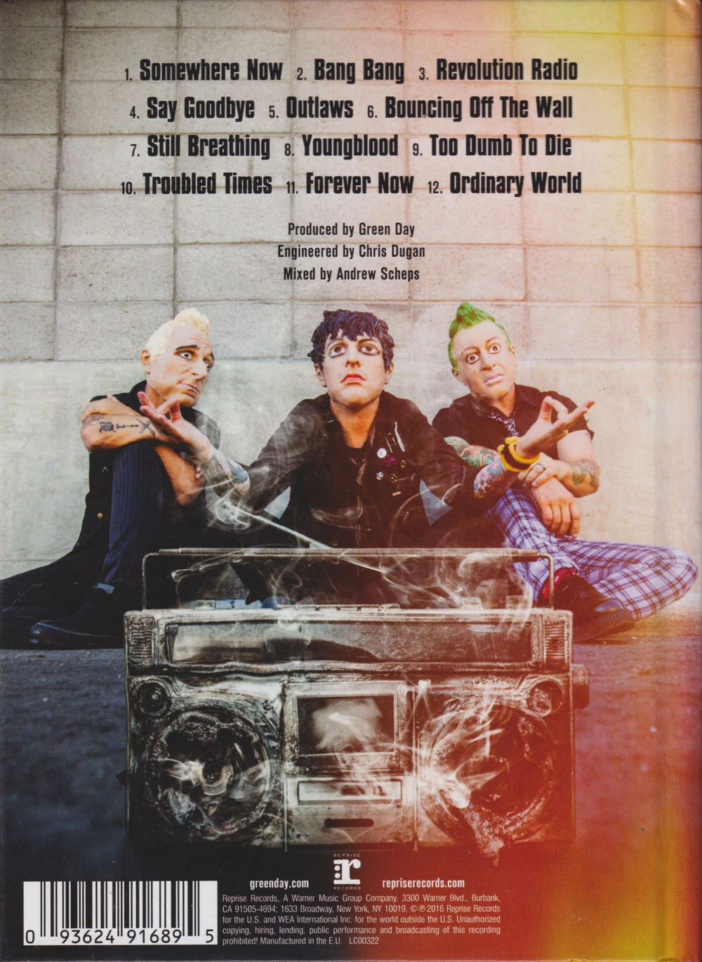 RevRad hardcover lyric book - back cover