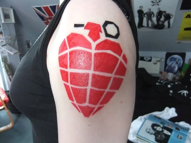 American Idiot Heart Grenade Tattoo