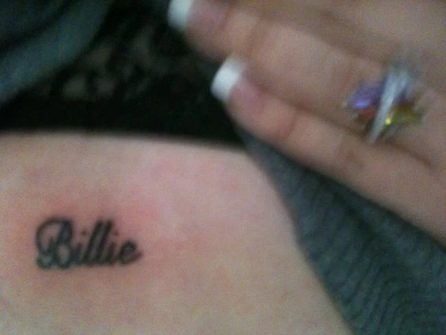 Billie Text Tattoo