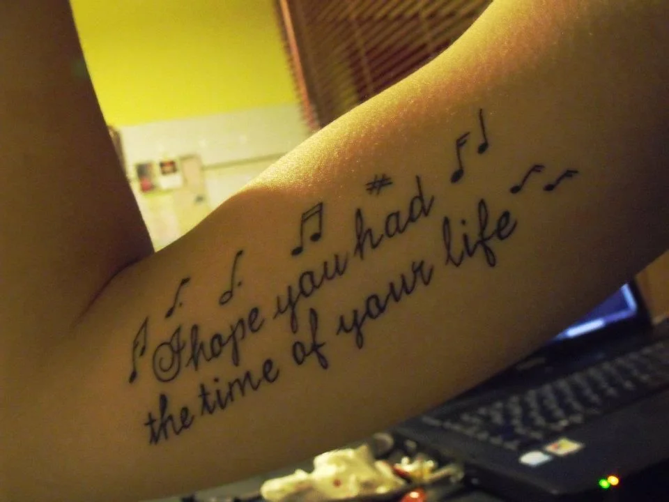 Good Riddance (Time of Your Life) Lyric Tattoo