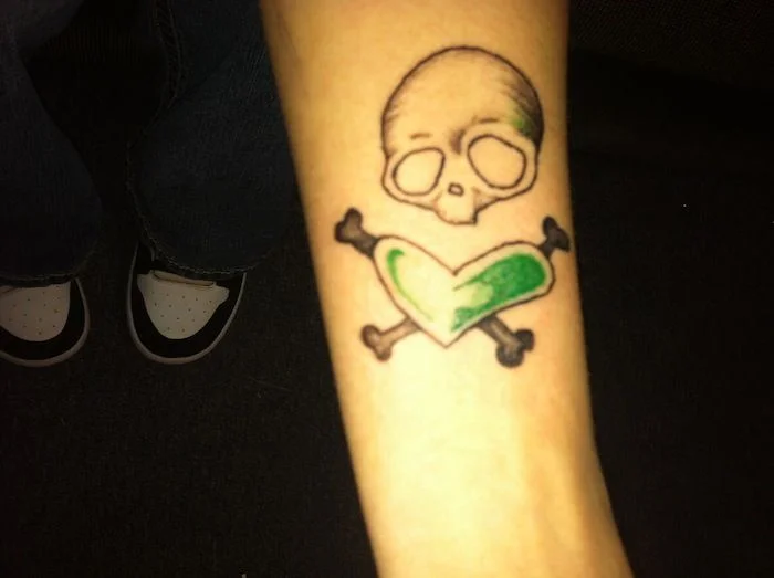 Green Heart Adeline Records Logo Tattoo