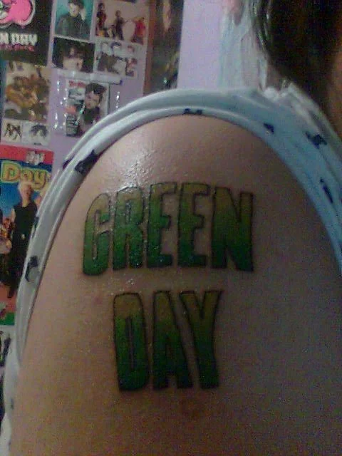 Green Day Text Tattoo