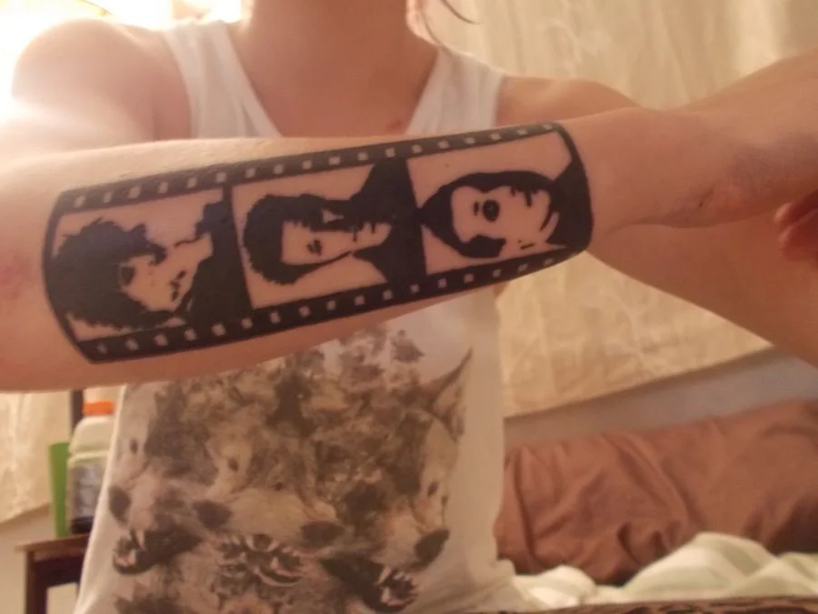 Green Day Film Strip Portrait Tattoo