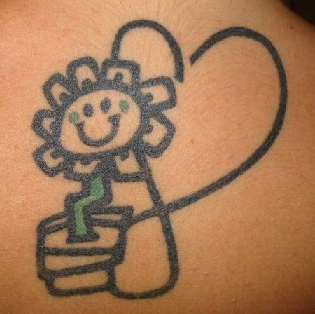Green Day Logo and Kerplunk Flower Tattoo