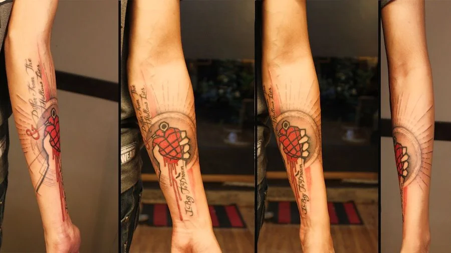 American Idiot Heart Grenade Tattoo