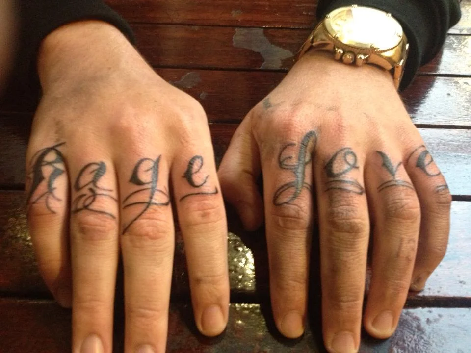 Rage and Love Text Tattoo