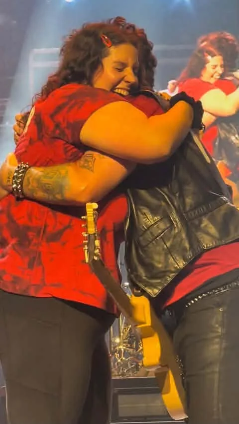 Nicolette Valenti on stage with Green Day