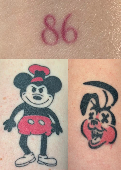 Angry Mickey, Bunny, 86 Tattoo
