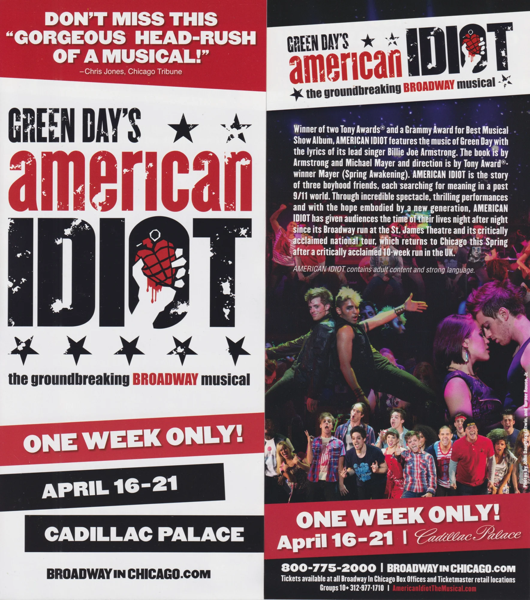 April 2013 - Cadillac Palace - Chicago, IL - Flyer