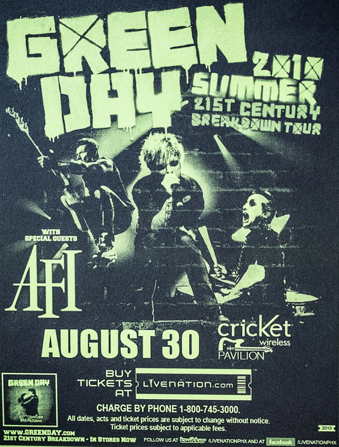 30 August 2010 - Cricket Wireless Pavilion - Phoenix, AZ - Flyer