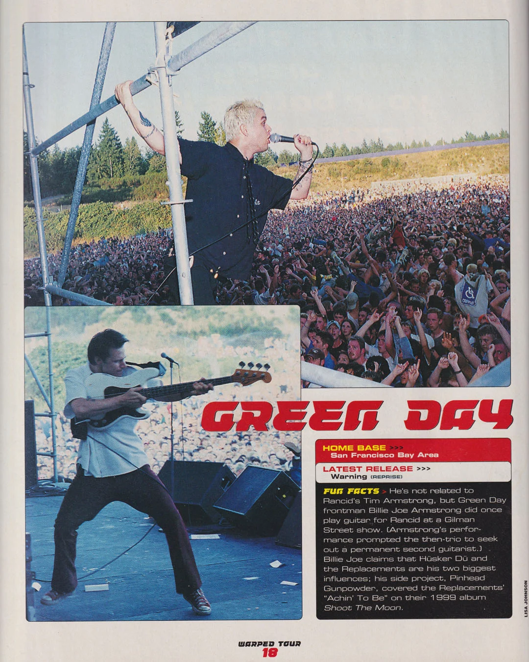 Warped Tour 2000 Program