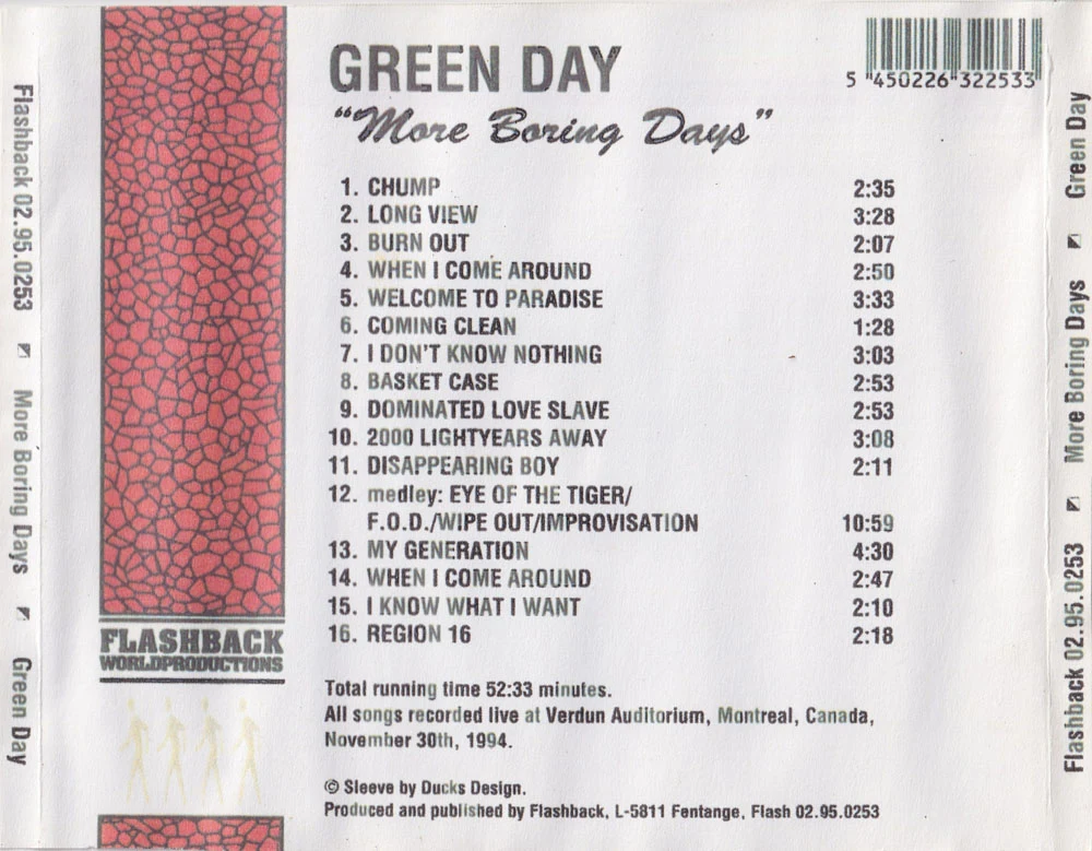 More Boring Days - back cover
