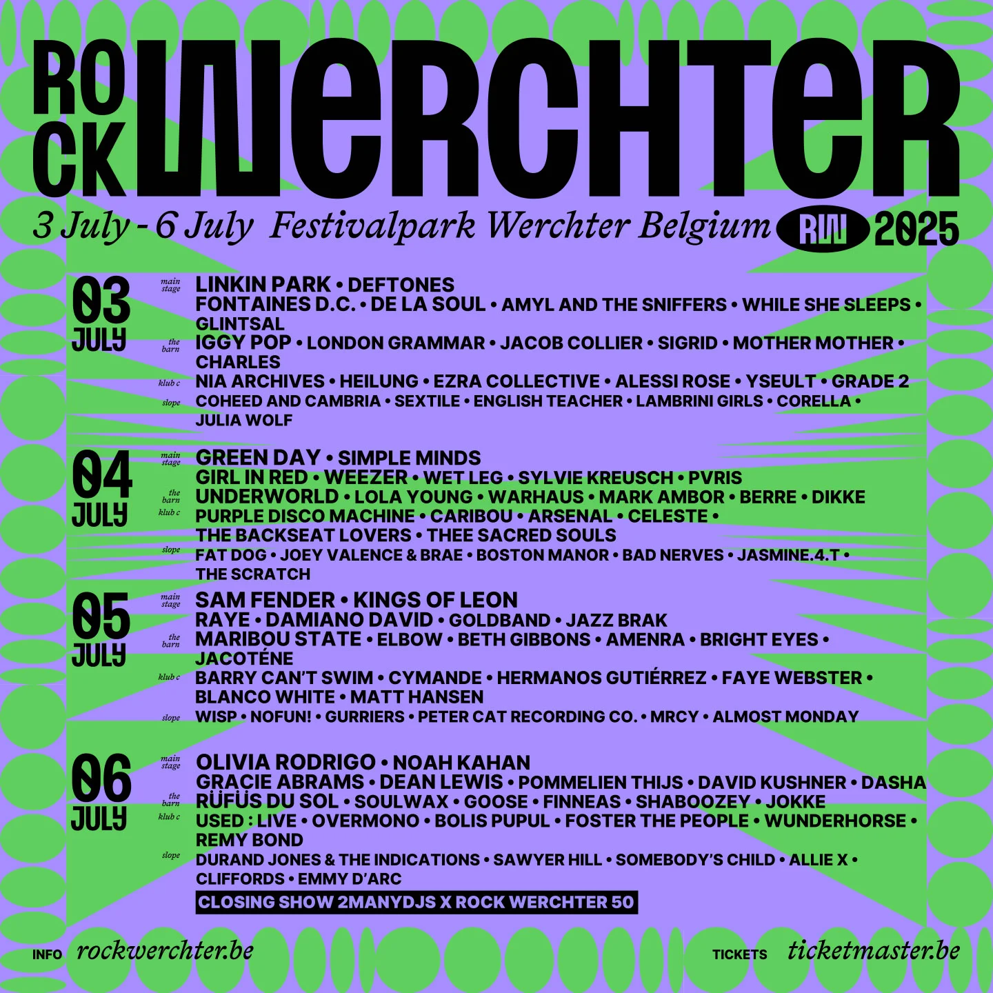 4 July 2025 - Rock Werchter - Poster