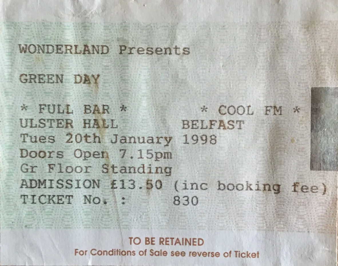 20 January 1998 - Ulster Hall - Belfast, UK - Ticket