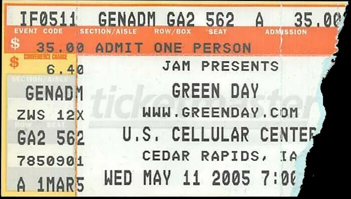 11 May 2005 - US Cellular Center - Cedar Rapids, IA - Ticket