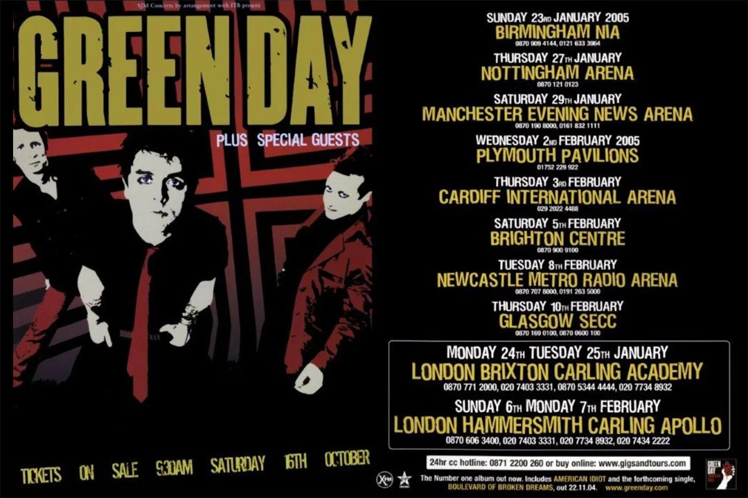 2005 UK Tour Dates Flyer