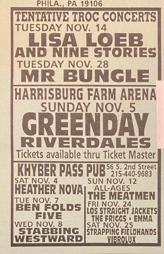 5 November 1995 - State Farm Show Arena - Harrisburg, PA - Flyer