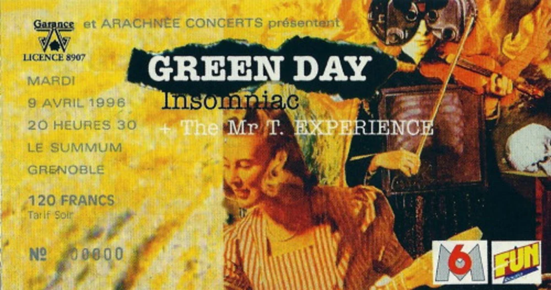 9 April 1996 - Le Summum - Grenoble, France - Ticket