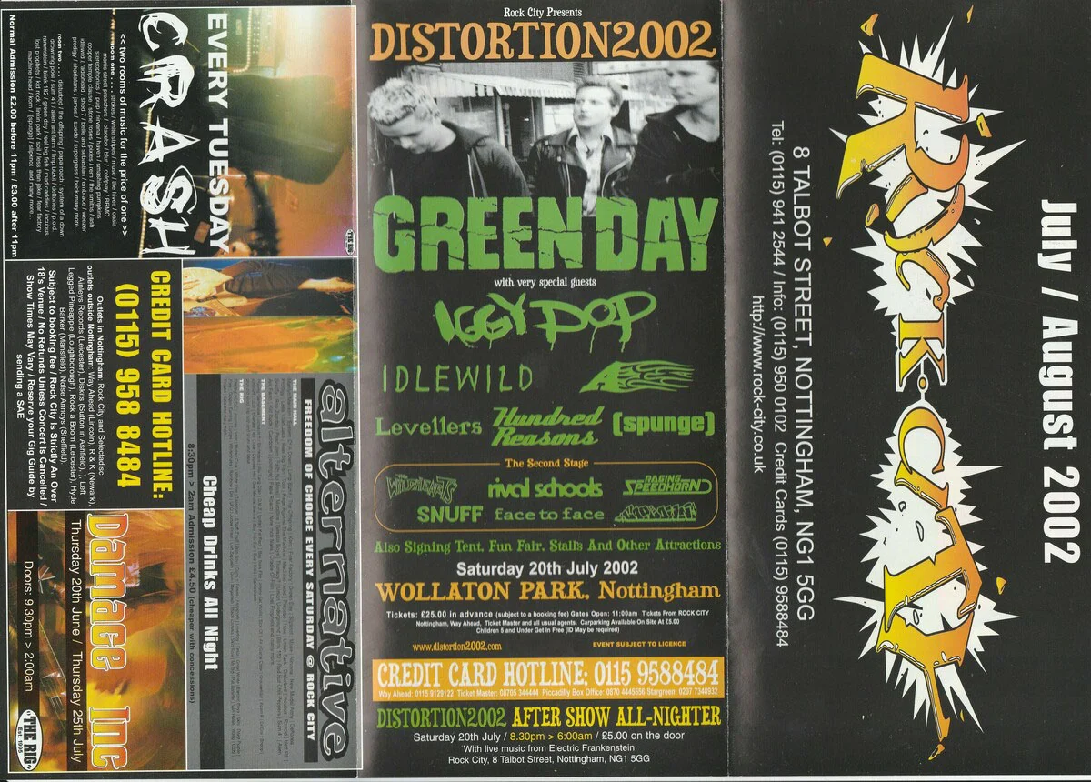 20 July 2002 - Distortion Festival - Nottingham, England - Ad