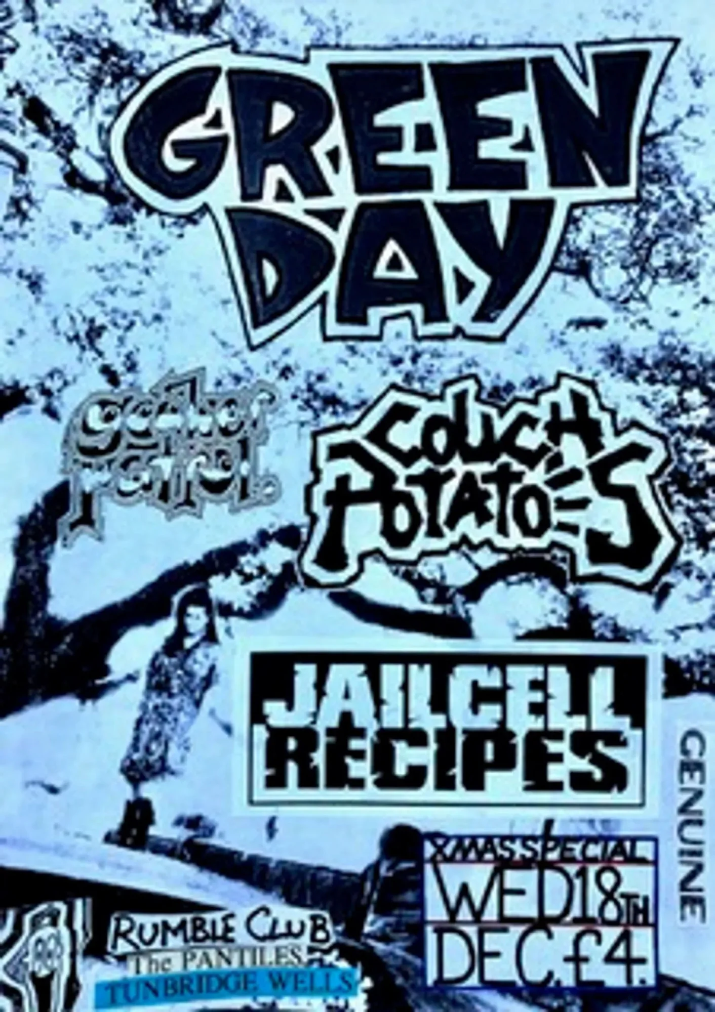 18 December 1991 - Rumble Club - Tunbridge Wells, England - Flyer