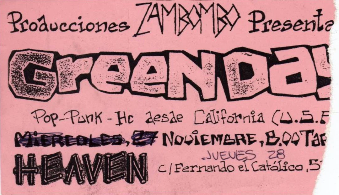 28 November 1991 - Heaven - Zaragoza, Spain - Ticket