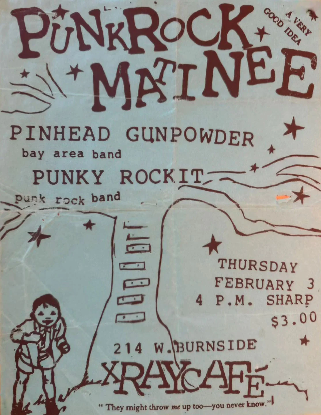 Pinhead Gunpowder - 3 February 1994 - X-Ray Cafe - Portland, OR - Flyer