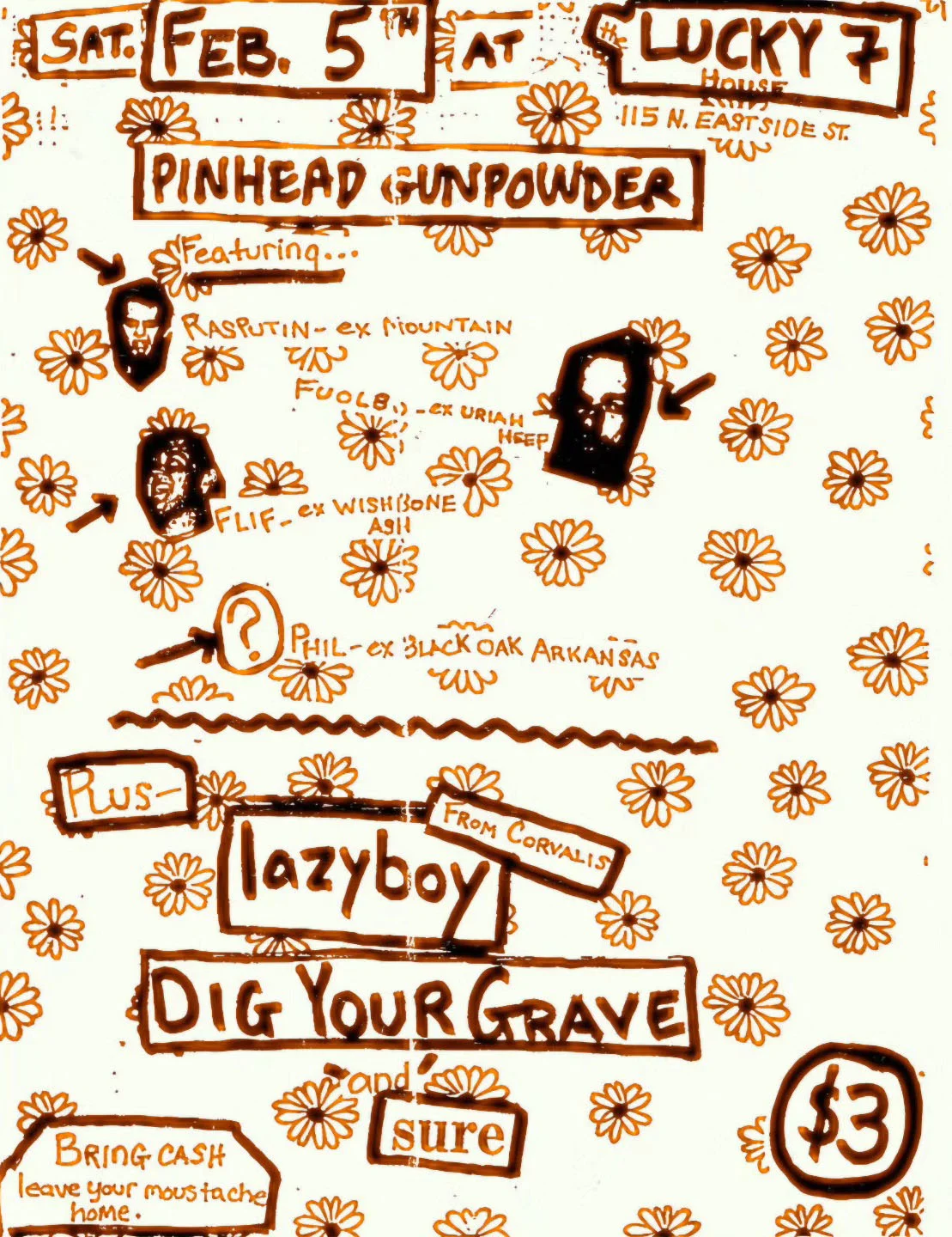 Pinhead Gunpowder - 5 February 1994 - Olympia, WA - Flyer