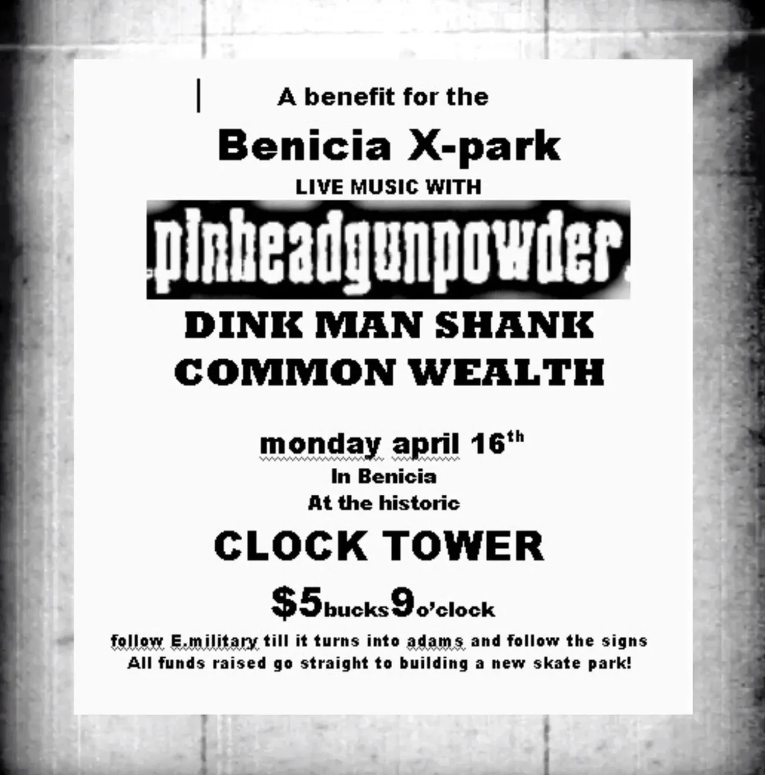 Pinhead Gunpowder - 16 April 2001 - Benicia, CA - Flyer