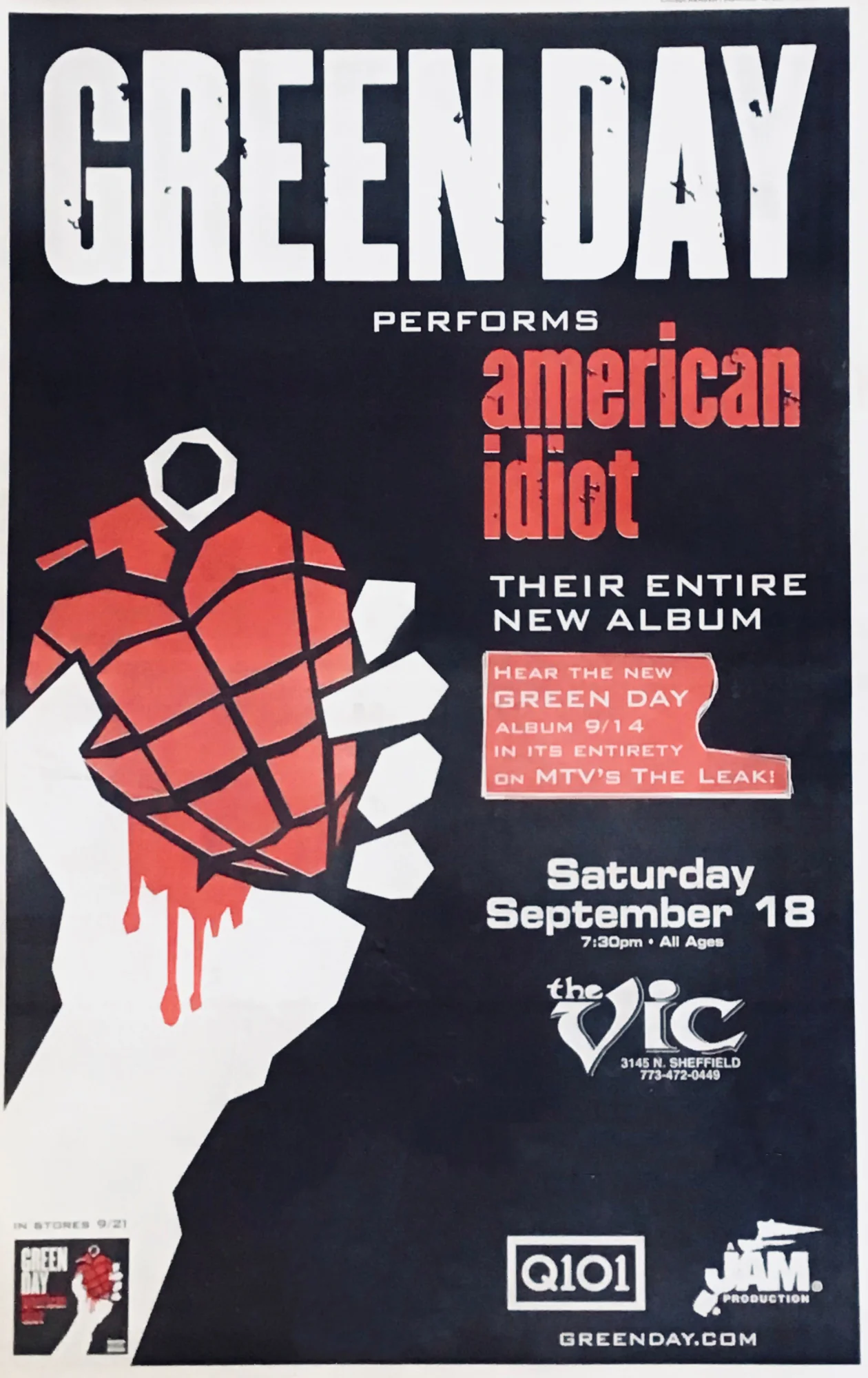 8 September 2004 - Vic Theatre - Chicago, IL - Poster