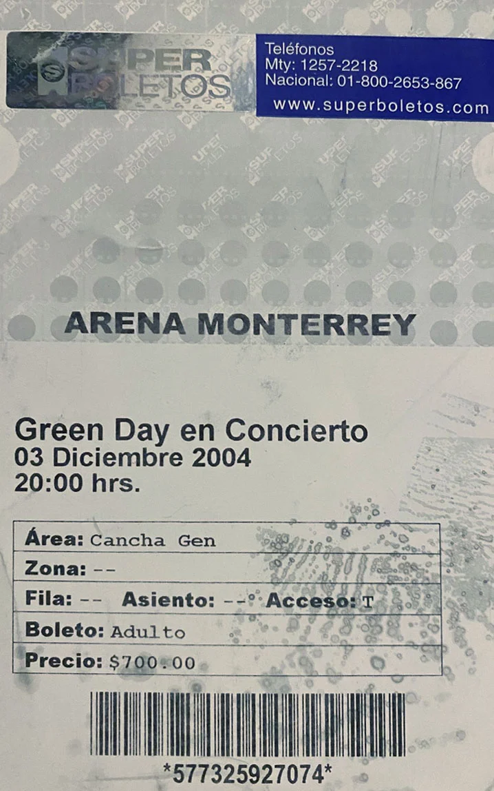 3 December 2004 - Monterrey, Mexico - Ticket