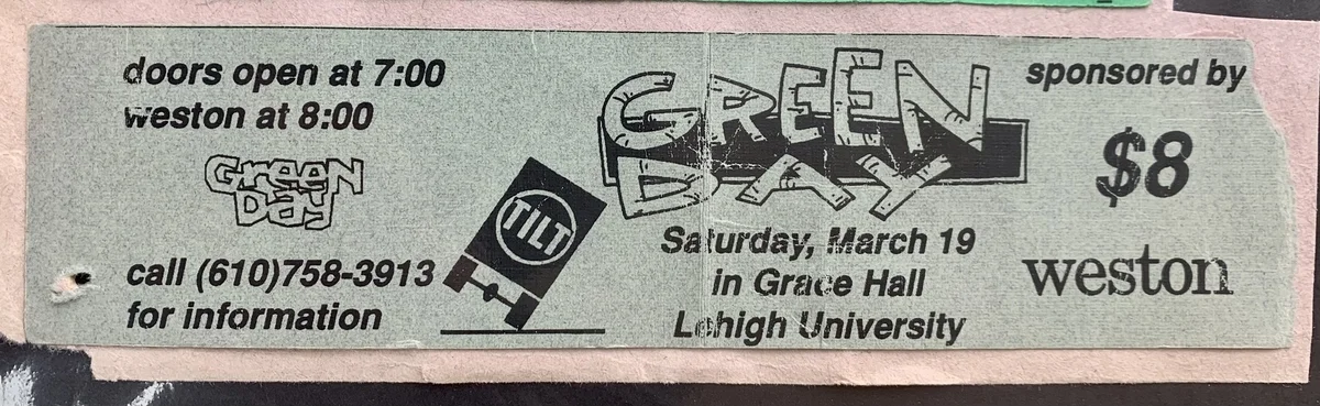 19 March 1994 - Bethlehem, PA - Lehigh University - Ticket