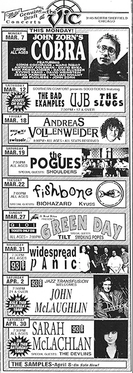 27 March 1994 - Chicago, IL - Vic Theatre - Ad