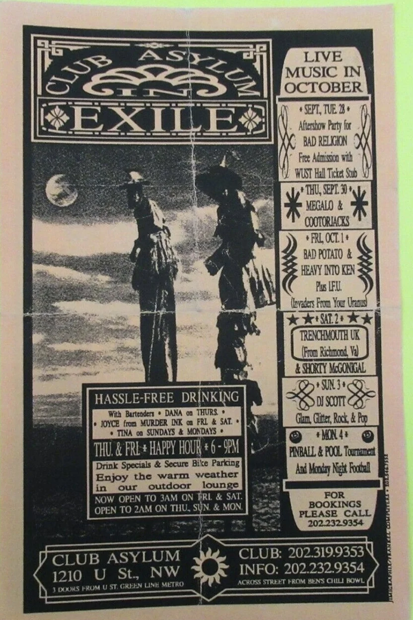 28 September 1993 - Washington, DC - WUST Music Hall - Flyer