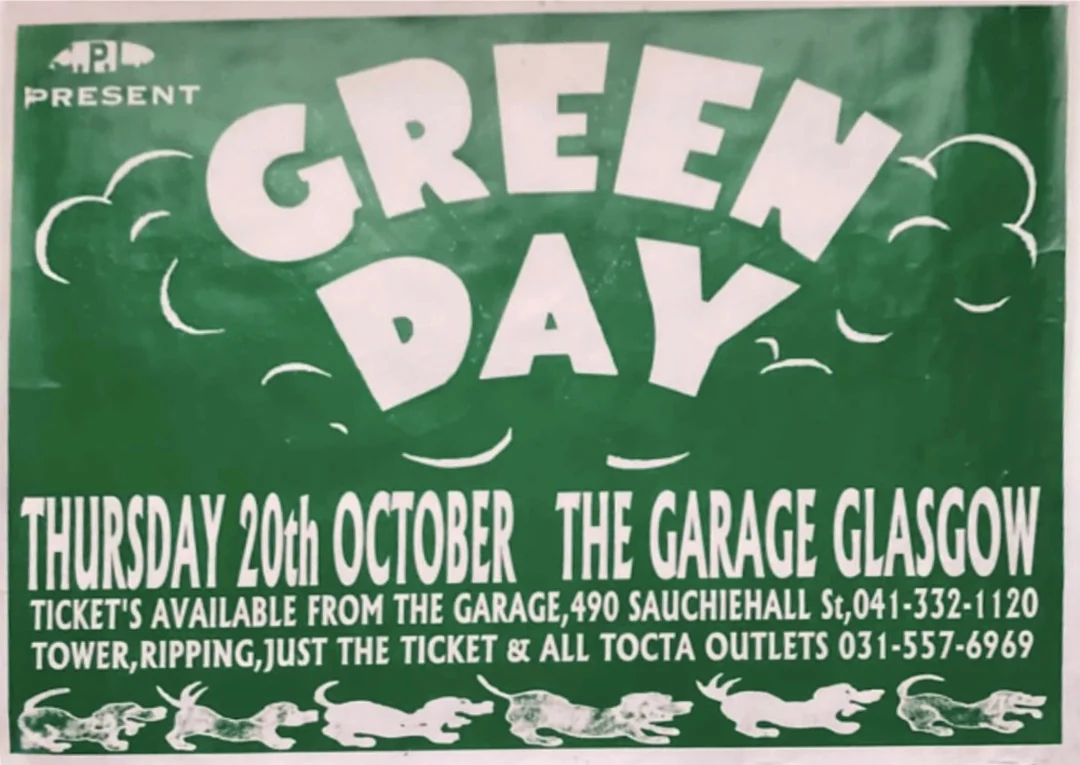 20 October 1994 - Glasgow, Scotland - The Garage - Poster