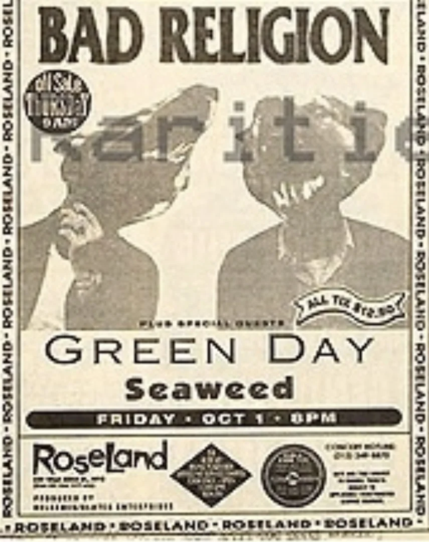 1 October 1993 - New York, NY - Roseland Ballroom - Flyer