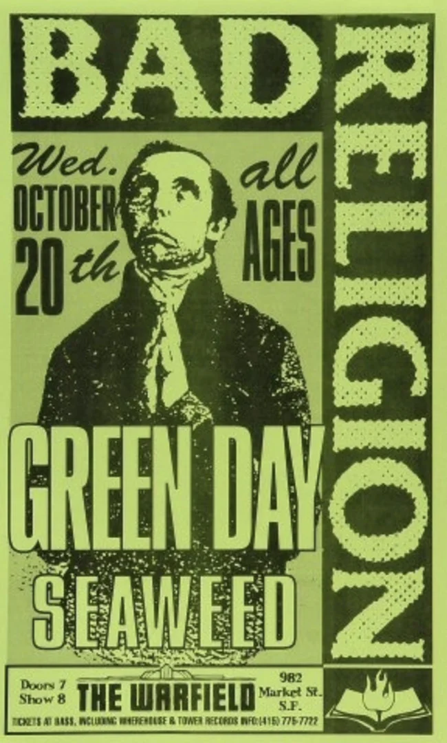 20 October 1993 - San Francisco, CA - The Warfield - Flyer