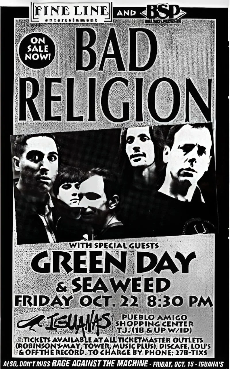 22 October 1993 - Tijuana, Mexico - Iguanas - Flyer