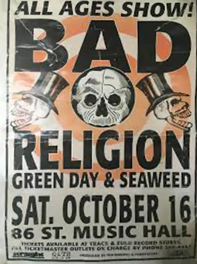 16 October 1993 - Vancouver, BC - 86th Street Music Hall - Flyer