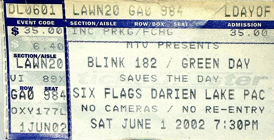 1 June 2002 - Buffalo, NY - Darien Lake Performing Arts Center - Ticket