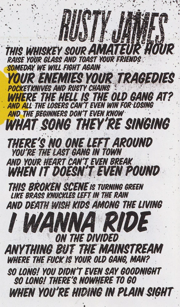 ¡Uno! - Rusty James lyrics