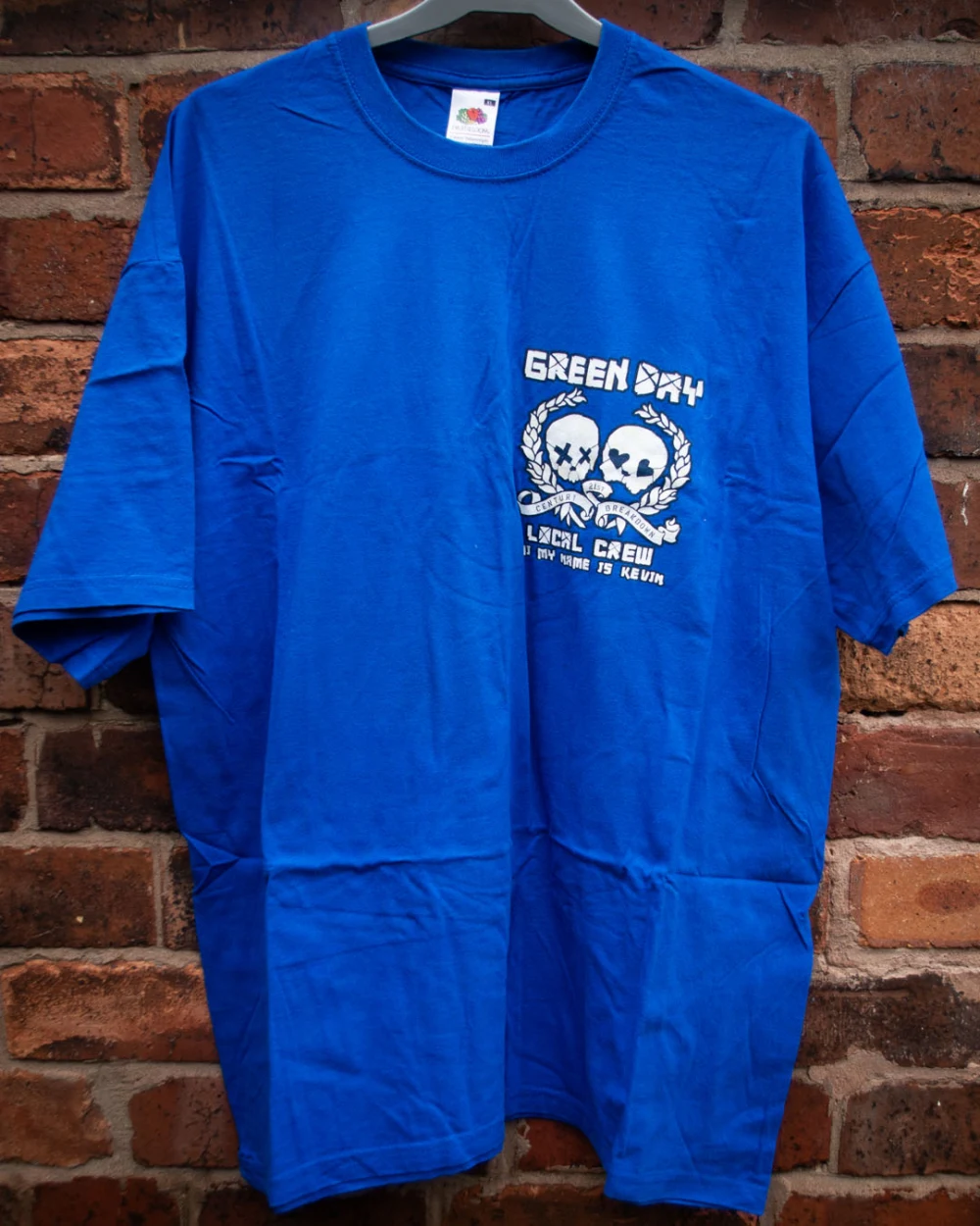 Blue 21st Century Breakdown local crew t-shirt - 'Hi my name is Kevin'