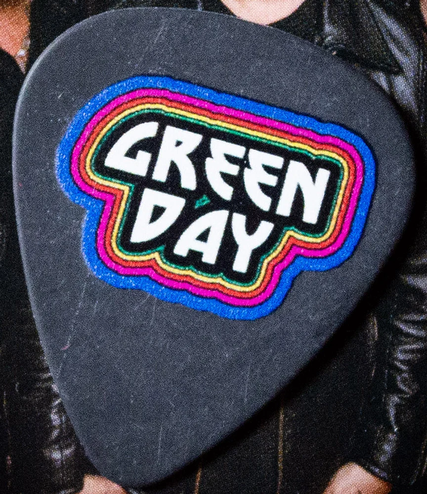 Hella Mega rainbow logo guitar pick