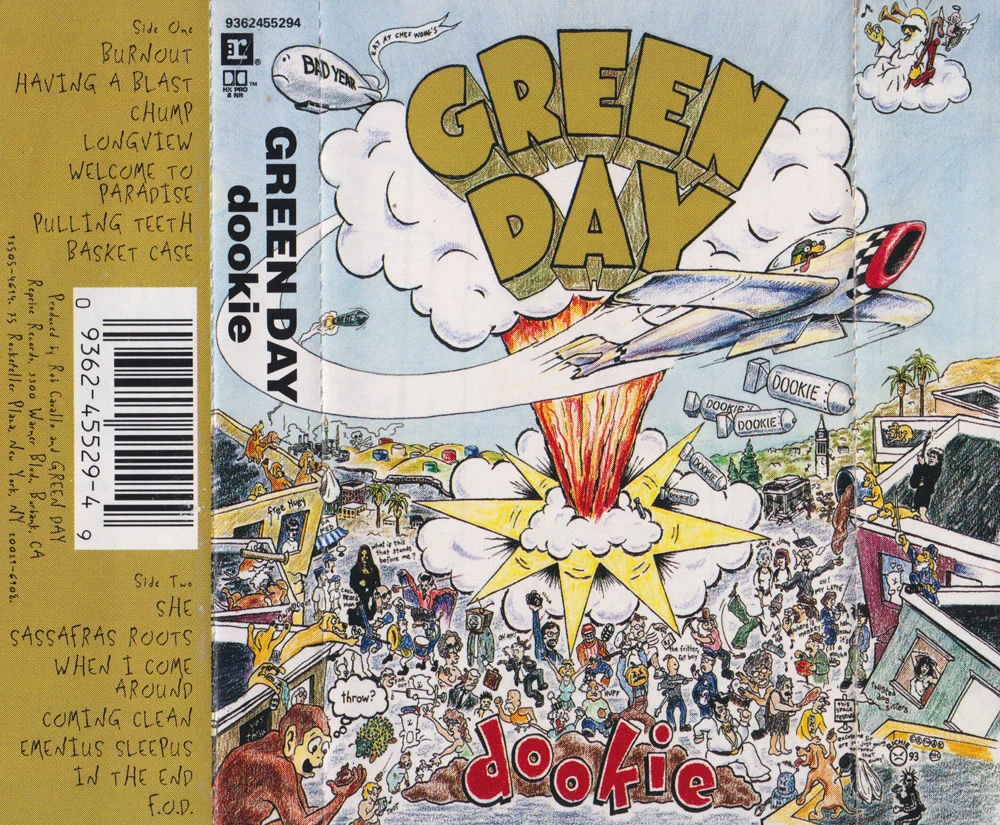 ミュージシャン dead stock green day 1995 DOOKIE XL Green Day - Dookie cassette artwork | The Green Day Authority