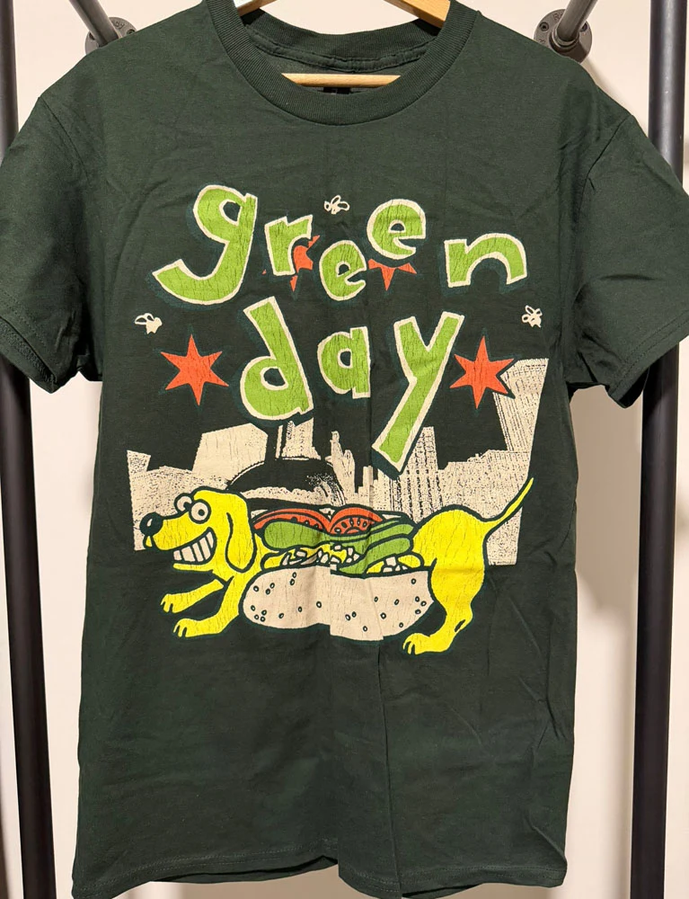 Riot Fest 2025 exclusive green t-shirt - front