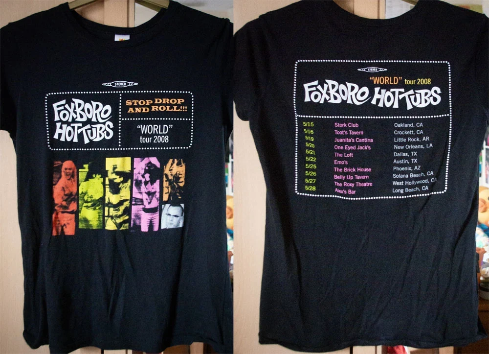 Foxboro Hot Tubs 'World Tour' 2008 t-shirt