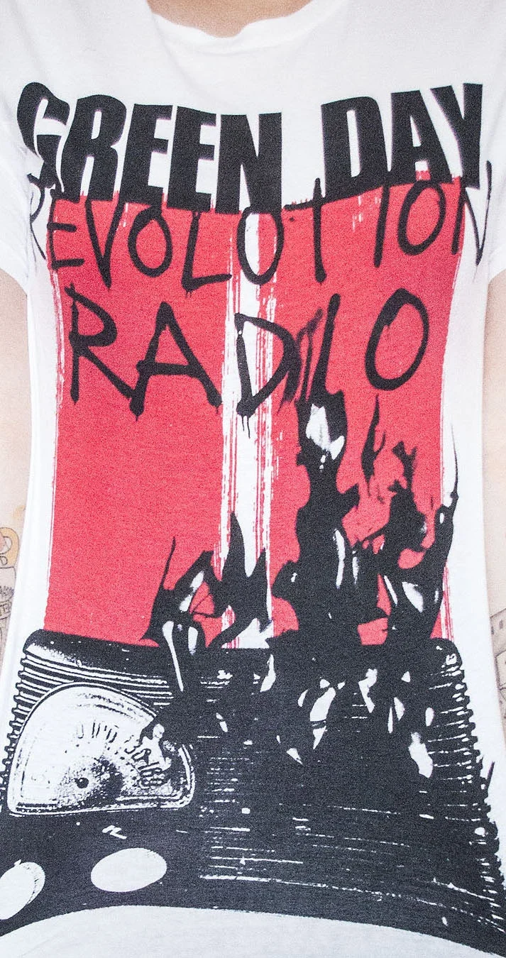 White and red Revolution Radio t-shirt